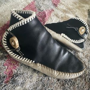Black Handmade moccasins